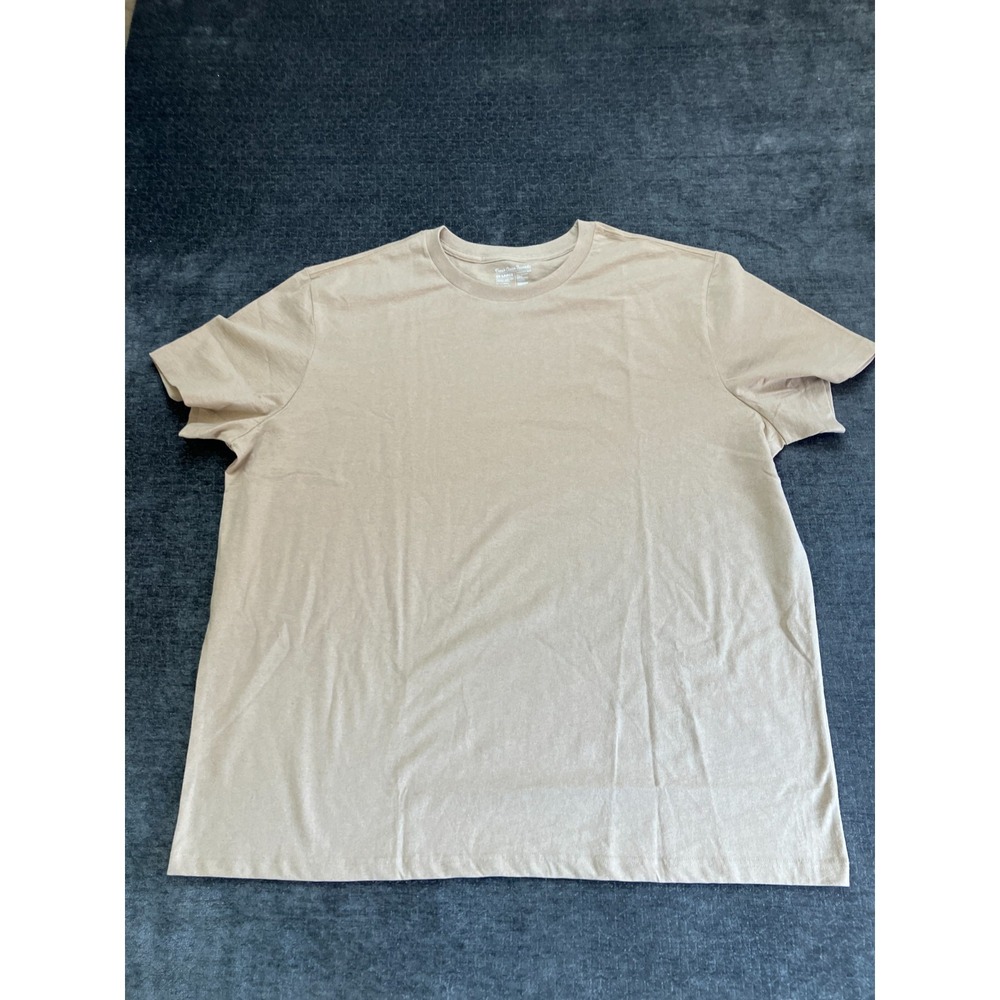 Fresh Clean Threads T-Shirt Mens 3XL Khaki Heavyweight Cotton Blend Crew Neck